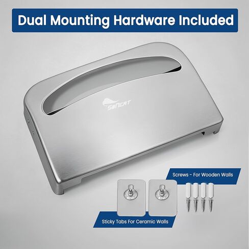 موزع غطاء مقعد المرحاض - يحمل 500 ورقة من أغطية مقاعد المرحاض للاستعمال مرة واحدة، حامل غطاء مقعد من بلاستيك ABS شديد التحمل للاستخدام التجاري والسكني، أسود in Kuwait