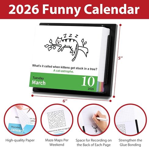 تقويم مكتب 2026 - نكت تقويم الأب، 5.91 بوصة × 4.92 بوصة تقويمات أبي فووني 2026 مع أكثر من 360 نكتة يومية، هدية مضحكة للأب، هدايا مضحكة للفيل الأبيض، هدايا عيد الميلاد المضحكة in Saudi Arabia