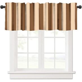 Check Valance Curtains Golden Brown Beige Black Plaid Retro Pattern Window Treatment Valance Short Curtains Rod Pocket Drape for Kitchen Cafe Dining Room Home Farmhouse Decor, 54x18inch in Kuwait