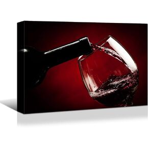 Denozer Canvas Wall Art for Kitchen,for Dining Room Bar Home Artwork Paintings Red Wine Ready to Hang - 24x16 inches in Saudi Arabia