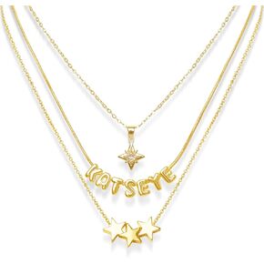 مجموعة قلادة Katseye Merch للمعجبين، 3 قطع قلادات ذات طبقات مع سحر مطلي بالذهب عيار 18 قيراط، سلاسل مجوهرات قابلة للتعديل للحفلات الموسيقية والزي اليومي in Kuwait