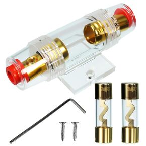 1 قطعة 4-8 مقياس AWG in-line60A AGU فيوز حامل مع 60 أمبير AGU فيوز لصوت السيارة، إنذار، مكبر للصوت، الضواغط، حامل فيوز مضمن مقاوم للماء (60A) in Kuwait