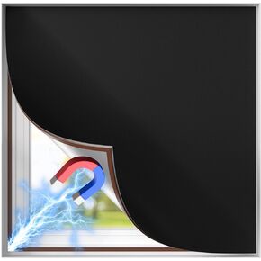 غطاء نافذة أسود بإطار كامل مغناطيسي بدون ستائر تعتيم لظلال نوافذ غرفة النوم ستائر مانعة للضوء بنسبة 100% مقاس 39 × 59 بوصة محمولة DIY للمركبات الترفيهية والحضانة وغرفة الوسائط in Kuwait