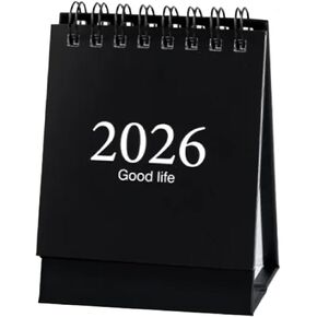 تقويم مكتب صغير، 2026 تقويم صغير محمول لسطح المكتب مع ملصق قابل للطي على تقويم مكتب قائم لتزيين سطح المكتب والمدرسة (أسود) in Kuwait
