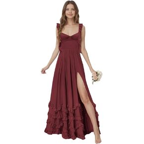 فساتين وصيفة الشرف الصغيرة من الشيفون المكشكشة لحفلات الزفاف، فستان فتاة الزهور، خط طويل للفتيات، فساتين الحفلات الرسمية in Kuwait