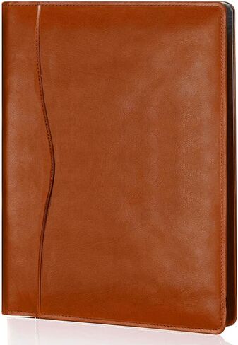 Leather Portfolio Folder Padfolio, Business Padfolio Organizer Document Planner Portfolio Binder Storage Pocket for Legal Pad Holder Paperwork Phone Men Women (Black) in Kuwait