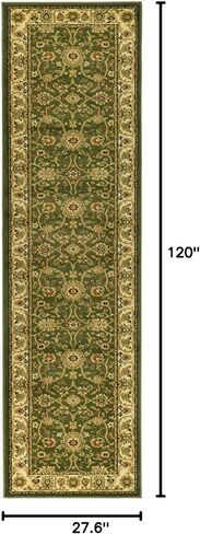 SAFAVIEH Lyndhurst Collection Runner Rug - 2'3" x 10', Sage & Ivory, Traditional Oriental Design, Non-Shedding & Easy Care, Ideal for High Traffic Areas in Living Room, Bedroom (LNH212C) in Saudi Arabia