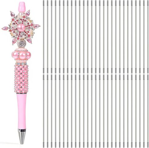 110 Pcs Pen Extenders for Beadable Pens Bulk, Stainless Steel Bead Rod Replacement Bead Pen Rod with Blank Metal Bars for DIY Pens Repair Craft Making Supplies 4.6 inches in Saudi Arabia