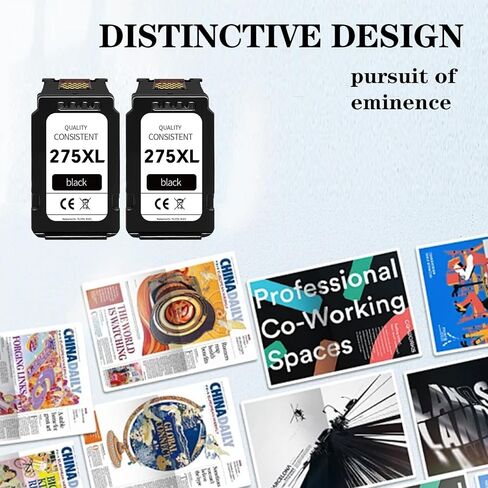 خراطيش حبر سوداء 275XL متوافقة مع خراطيش الحبر PG275 PG275XL المناسبة للطابعة TS3500 TS3520 TS3522 TR4720 TR4700 TR4722 (2 أسود) in Kuwait