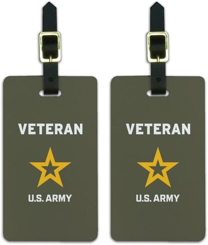 U.S. Army Veteran Logo Luggage ID Tags Suitcase Carry-On Cards - Set of 2 in Saudi Arabia