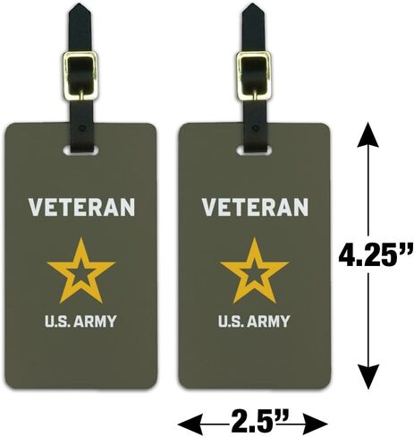 U.S. Army Veteran Logo Luggage ID Tags Suitcase Carry-On Cards - Set of 2 in Saudi Arabia