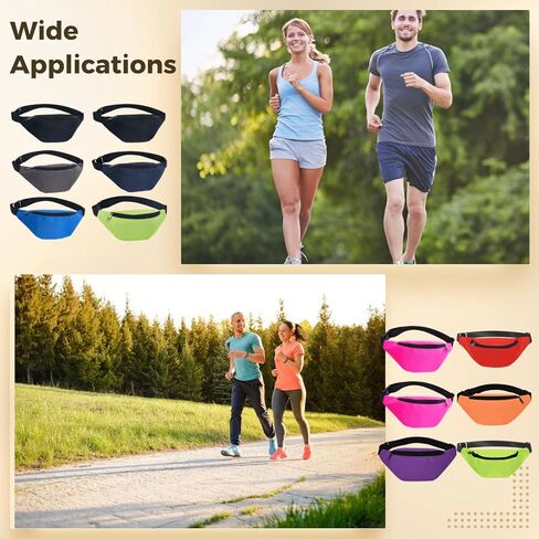 12 Pcs Fanny Packs for Men and Women,Vibrant Colors, Waterproof Oxford Fabric, Adjustable Waist Pack for Running and Travel, Secure Zipper Pouch in Kuwait
