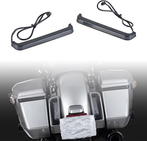 Plug and Play Saddlebag Lights LED Running Brake Turn Signal Lamps, Compatible with Harley Street Glide FLHX, Road Glide FLTRX, CVO FLHXSE,FLTRXSE,FLTRXSTSE 2024-2025,ABS (Smoke) in Kuwait