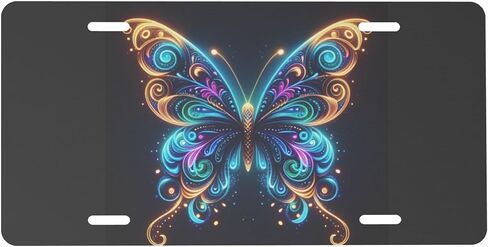 Flower Unicorn Psychedelic Front License Plate for Women Men Funny Car License Plates with 4 Holes Aluminum Metal Novelty Vanity Tag Cover Rust-Proof Us Canada Car Decor Accessory 6 * 12 Inches 819 in Saudi Arabia
