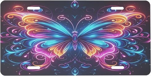 Flower Unicorn Psychedelic Front License Plate for Women Men Funny Car License Plates with 4 Holes Aluminum Metal Novelty Vanity Tag Cover Rust-Proof Us Canada Car Decor Accessory 6 * 12 Inches 819 in Saudi Arabia