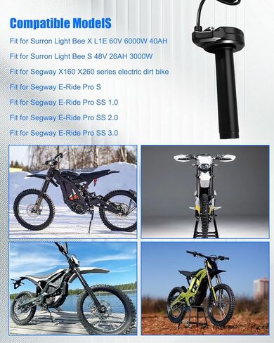 مقبض الخانق متوافق مع Surron Light Bee X L1E 60V 6000W 40AH S 48V 26AH 3000W Segway X160 X260 E-Ride Pro S SS 1.0 2.0 3.0، كابل مقابض الخانق الكهربائية للدراجة الترابية in Kuwait