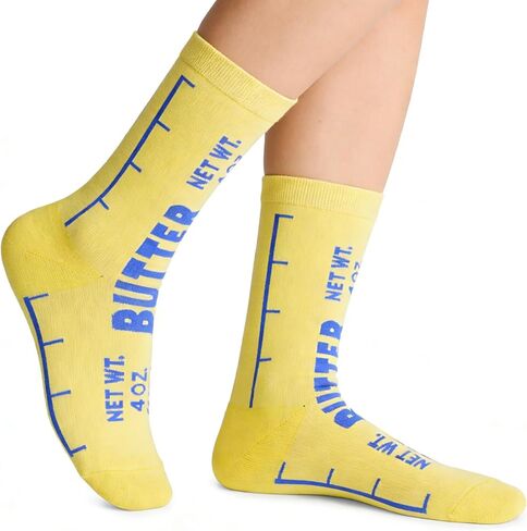 Butter Socks Funny Graphic Sock Butter Food Novelty Crew Socks for Women in Saudi Arabia