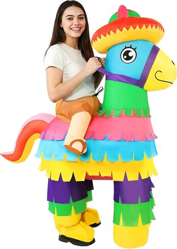 زي بيناتا القابل للنفخ للبالغين من سينكو دي مايو دونكي بيناتا ملابس حفلة فييستا المكسيكية ركوب على المطاطية تفجير لحدث تاكو لوا in Kuwait