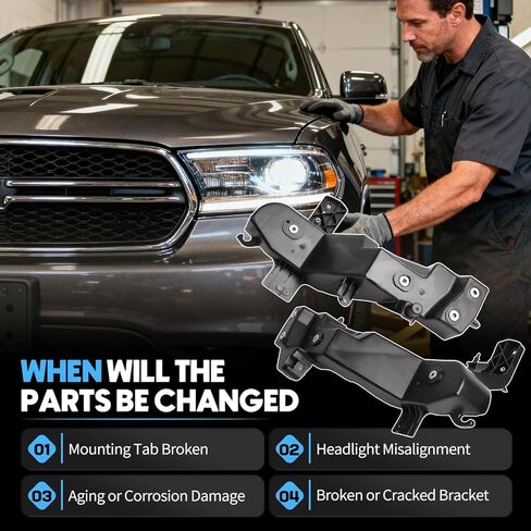 68227827AA زوج دعامة المصباح الأمامي مناسب لـ 2014-2026 دودج دورانجو للمصابيح الأمامية دعم التجنيب تصاعد مجموعة السائق والركاب يستبدل 68227826AA in Kuwait