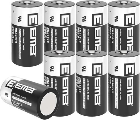 4Pack EEMB 3.6V D Cell Batteries ER34615 D Size Lithium Batteries 19000mAh Li-SOCL₂ Non-Rechargeable Battery LS-33600 XL-205F for CNC & Printing Machine Tool,Meter,Clock & 1 Year Manufacturer Warranty in Kuwait