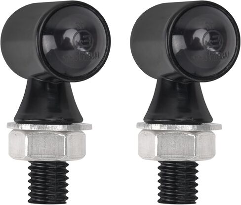 مؤشر إشارات الانعطاف الخلفي LED للدراجات النارية وميض صغير مناسب عالميًا لدراجة Harley Touring Sportster Softail CVO Dyna Road King Glide Fat Boy M8 Thread (قشرة سوداء + عدسات دخان) in Kuwait