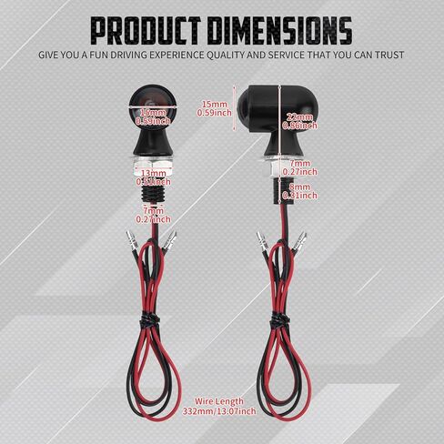 مؤشر إشارات الانعطاف الخلفي LED للدراجات النارية وميض صغير مناسب عالميًا لدراجة Harley Touring Sportster Softail CVO Dyna Road King Glide Fat Boy M8 Thread (قشرة سوداء + عدسات دخان) in Kuwait