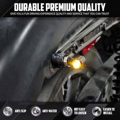 مؤشر إشارات الانعطاف الخلفي LED للدراجات النارية وميض صغير مناسب عالميًا لدراجة Harley Touring Sportster Softail CVO Dyna Road King Glide Fat Boy M8 Thread (قشرة سوداء + عدسات دخان) in Kuwait