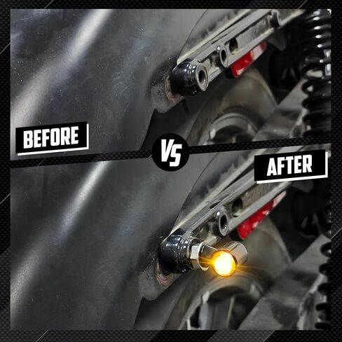 مؤشر إشارات الانعطاف الخلفي LED للدراجات النارية وميض صغير مناسب عالميًا لدراجة Harley Touring Sportster Softail CVO Dyna Road King Glide Fat Boy M8 Thread (قشرة سوداء + عدسات دخان) in Kuwait