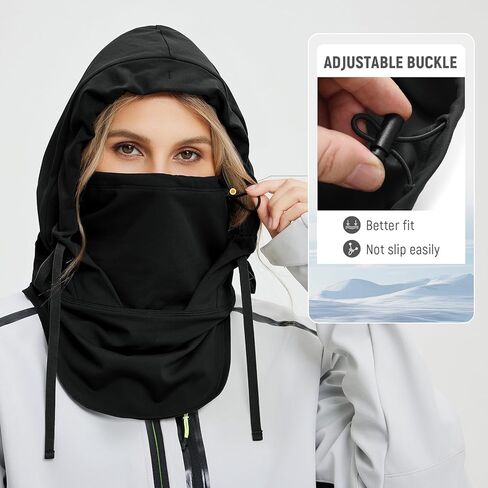 baleaf Balaclava Ski Mask Winter Water Resistant Face Mask for Women Men Cold Weather Gear Skiing Snowboarding Neck Gaiter Black in Saudi Arabia
