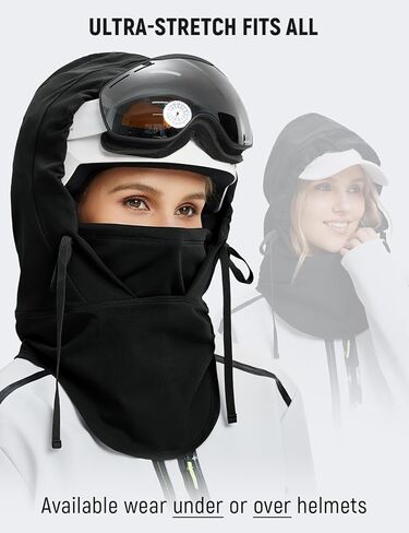 baleaf Balaclava Ski Mask Winter Water Resistant Face Mask for Women Men Cold Weather Gear Skiing Snowboarding Neck Gaiter Black in Saudi Arabia