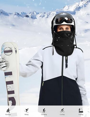 baleaf Balaclava Ski Mask Winter Water Resistant Face Mask for Women Men Cold Weather Gear Skiing Snowboarding Neck Gaiter Black in Saudi Arabia