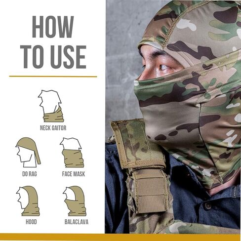 OneTigris 2 Pack Balaclava Face Mask for Men,Tactical Full Face Mask with Neck Protecd,4 Seasons Use for Airsoft Camping Hiking Travel Riding Black in Saudi Arabia