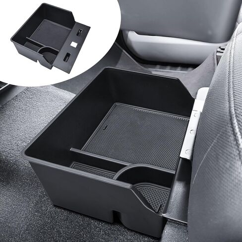 صينية تنظيم وحدة التحكم المركزية من RUNROAD متوافقة مع ملحقات 2015-2026 Ford F150 و2017-2026 F250 F350 F450، منظم تخزين تحت المقعد، حامل أكواب صينية مسند الذراع (40/20/40 مقعد القفز فقط) in Saudi Arabia