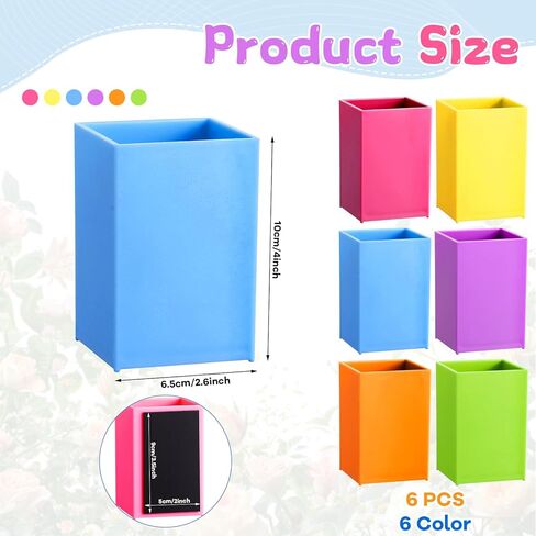 6 Pcs Classroom Magnetic Storage Boxes Magnetic Storage Containers Plastic Dry Erase Marker Holder Plastics Pen Holder for Refrigerator Whiteboard Home Office School Organizer Supply (Colorful) in Saudi Arabia