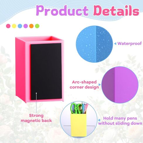 6 Pcs Classroom Magnetic Storage Boxes Magnetic Storage Containers Plastic Dry Erase Marker Holder Plastics Pen Holder for Refrigerator Whiteboard Home Office School Organizer Supply (Colorful) in Saudi Arabia