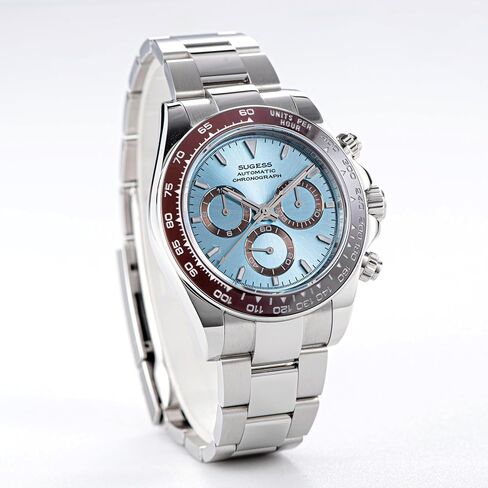 ساعة يد Sugess Chrono Racing 39mm 418-2 S418-2.006.E غطاء خلفي ميكانيكي أوتوماتيكي طاووس 41 جوهرة SL4801 كرونوغراف للرجال Seagull 1963 in Saudi Arabia
