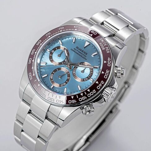 ساعة يد Sugess Chrono Racing 39mm 418-2 S418-2.006.E غطاء خلفي ميكانيكي أوتوماتيكي طاووس 41 جوهرة SL4801 كرونوغراف للرجال Seagull 1963 in Saudi Arabia