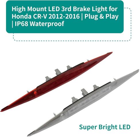 ضوء الفرامل الثالث LED لسيارة Honda CRV CR-V 2012-2016 | استبدال مصباح التوقف العالي المتوافق مع 34270-TFC-H01 34270-T0A-A01 | تصميم مقاوم للماء ومتين (قشرة بيضاء) in Kuwait