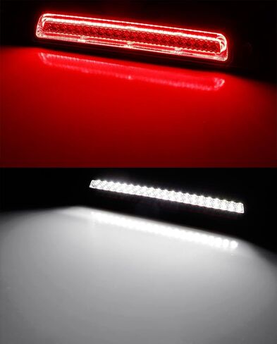 iJDMTOY عدسة حمراء داكنة طراز سيارة السباق ستروب/فلاش LED عالي التركيب للفرامل الثالثة/مجموعة ضوء التخليص متوافقة مع 2000-2006 Toyota Tundra (Gen1) in Kuwait