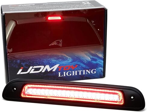 iJDMTOY عدسة حمراء داكنة طراز سيارة السباق ستروب/فلاش LED عالي التركيب للفرامل الثالثة/مجموعة ضوء التخليص متوافقة مع 2000-2006 Toyota Tundra (Gen1) in Kuwait