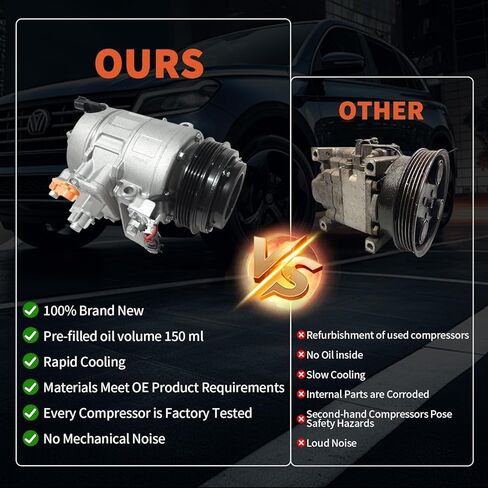 ضاغط مكيف الهواء متوافق مع القابض المتوافق مع Ford Edge Fusion 2.0L 2.5L 2013-2020، لسيارة Lincoln MKZ 2.0L 2013-2020، ضاغط التيار المتردد، يستبدل DG9H19D629CA، DG9Z19703C in Kuwait