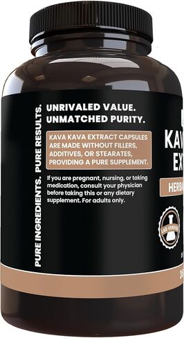 PURE ORIGINAL INGREDIENTS Kava Kava (365 Capsules) No Magnesium Or Rice Fillers, Always Pure, Lab Verified in Saudi Arabia