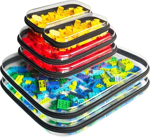 حافظة صلبة شفافة بسحاب من البلاستيك، حقيبة صلبة بسحاب، حقيبة مكياج شفافة للسفر، حقيبة أدوات الزينة لتخزين ألعاب السفر (6 قطع - S*2+M*2+L*2) in Kuwait