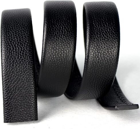 1.38" Luxury Genuine Leather Men’s Dress Belt Wolf-Head Buckle Automatic Ratchet Reversible Gift Box in Saudi Arabia