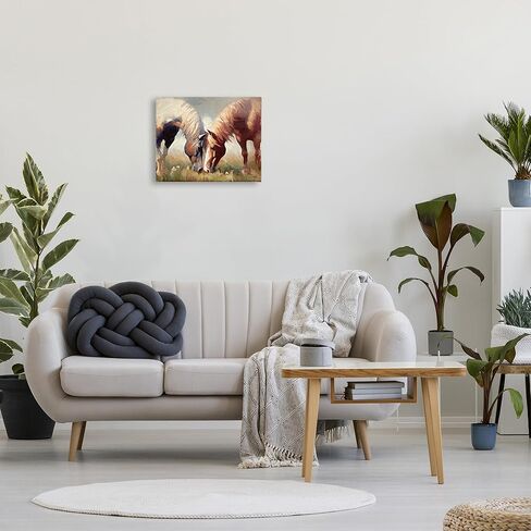 Stupell Industries Grazing Horse Pair Canvas Wall Art by Ramona Murdock in Kuwait