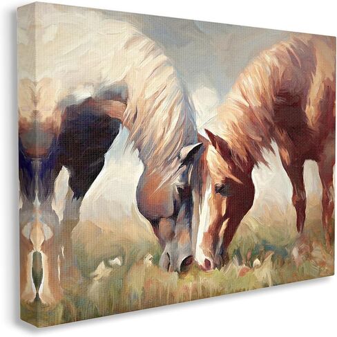 Stupell Industries Grazing Horse Pair Canvas Wall Art by Ramona Murdock in Kuwait