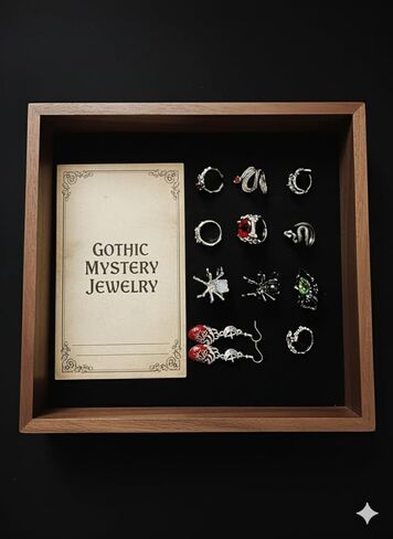 مجموعة هدايا مجوهرات قوطية مكونة من 35 قطعة من Mystery Jewelry Jar، إكسسوارات نسائية كلاسيكية مع 8 قلادات وأقراط وخواتم وأساور وحفلات تنكرية وتزيين الأزياء in Saudi Arabia