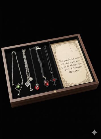 مجموعة هدايا مجوهرات قوطية مكونة من 35 قطعة من Mystery Jewelry Jar، إكسسوارات نسائية كلاسيكية مع 8 قلادات وأقراط وخواتم وأساور وحفلات تنكرية وتزيين الأزياء in Saudi Arabia