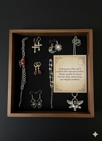مجموعة هدايا مجوهرات قوطية مكونة من 35 قطعة من Mystery Jewelry Jar، إكسسوارات نسائية كلاسيكية مع 8 قلادات وأقراط وخواتم وأساور وحفلات تنكرية وتزيين الأزياء in Saudi Arabia