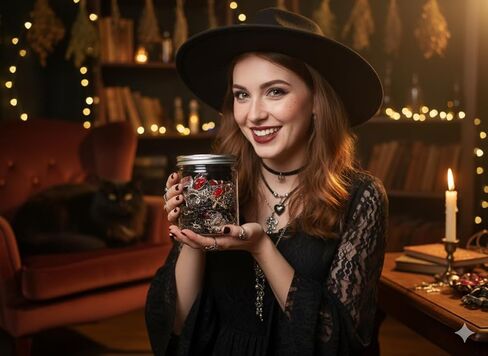 مجموعة هدايا مجوهرات قوطية مكونة من 35 قطعة من Mystery Jewelry Jar، إكسسوارات نسائية كلاسيكية مع 8 قلادات وأقراط وخواتم وأساور وحفلات تنكرية وتزيين الأزياء in Saudi Arabia